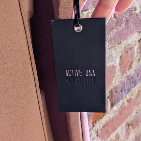 NWT Active USA Large Rose‎ PinkvWide Leg Pants w/ Back Zipper - Picture 4 of 7